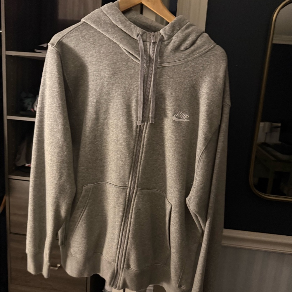Nike Men's Zip Up Gray Hoodie